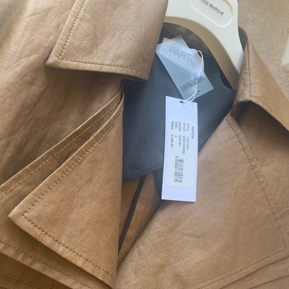 PARTOW BROWN WOMEN TRENCH COAT - SIZE 4 - Picture 6 of 10